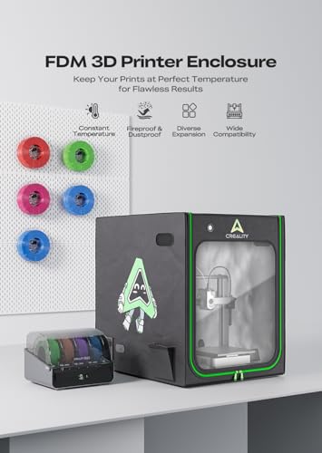Creality 3D Printer Enclosure with Ventilation & LED Light 20.47"×23.62"×28.35" 3D Printer Cover Fireproof Constant Temperature Ender 3 Enclosure for Ender 3 V3 SE/Ender 3 V3/Ender 3 V4/Ender 3 Pro - color: 2026 New Enclosure - S
