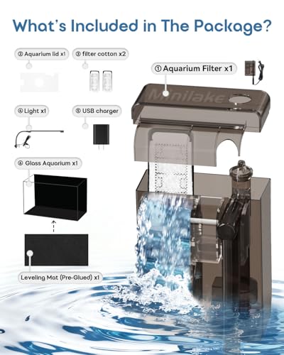 5 Gallon Glass Aquarium Starter Kit, Rimless Fish Tank - color: Black, size: 5 Gallon
