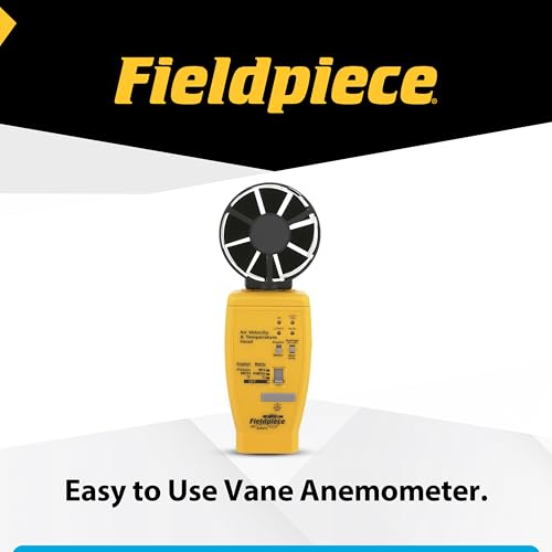 Fieldpiece AAV3 Air Velocity and Temperature Accessory Head for HVAC Testing - Airflow Measurement, CFM Estimation, Anemometer Head with Real-Time & Average Readings