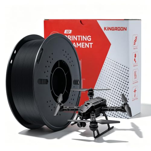 Kingroon PLA Plus（PLA+） 3D Printer Filament, Dimensional Accuracy +/- 0.03 mm, 1 kg Spool(2.2lbs), 1.75 mm，Black - color: 1kg Black, size: PLA Plus