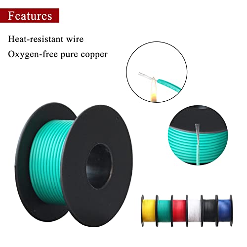 XINWANG 20 AWG PVC Hookup Wire Kit, Tinned Copper, 6 Colors, 23 ft Each - size: 20 AWG (0.5 mm² / 7 M) - PVC
