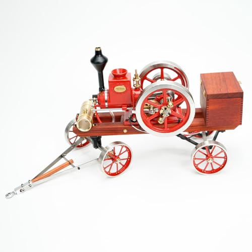 Retrol Engine HM-01 Engine Model Kit, Hit and Miss Engine Kit with High-Low Speed Gear Lever/Flatbed Transport Cart/Accessory Triad/CDI Igniter/Spark Plug, Ornament Gift -KIT - style: KIT Version