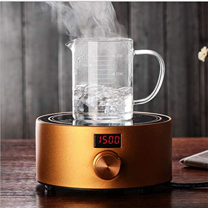 Graduated Beaker Mug with Handle and Durable Bamboo Lid Borosilicate Glass Multi-Function Food Grade Measuring Cup 350ML