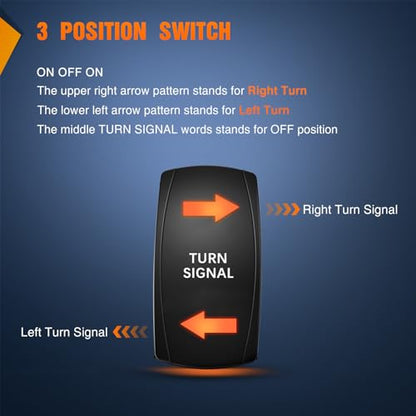 Nilight Turn Signal Switch Amber 4Pin ON Off ON Rocker Switch Laser Etched SPDT Toggle Switches 12V 20A 24V 10A Jumper Wires for Cars RVs Boats Campers Trailers - size: TURN SIGNAL AMBER