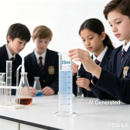 Plastic Graduated Cylinder Set - 25ml/50ml/100ml Measuring Cylinders for Science Lab, Chemistry Experiments, Kids Education - Shatterproof, Durable & BPA-Free (4-Pack 50ml) - size: 50ML