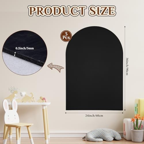 Novabright 3 Pcs Arched Foam Board 24 x 36 Inches PVC Foam Poster Board Waterproof for Signs School Projects Handicrafts Artistic Creation Indoor Outdoor (Black) - color: Black