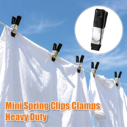 100 Pcs 2 Inch Small Metal Spring Clamps, Small Spring Clips Clamps - color: Black