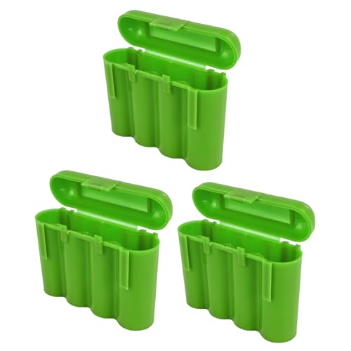 3 Pack AA / AAA / CR123A Green Battery Holder Storage Cases
