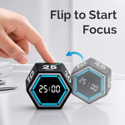KADAMS Pomodoro Timer Cube, Visual Timer for Kids, Productivity Desk Timer - color: Black