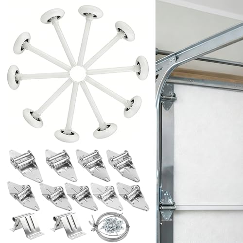 LIMICAR Garage Door Rollers 10 Pack Hardware Kit, 7 ft Door, White Nylon - color: White