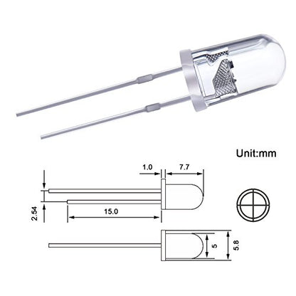 EBOOT 100 Pcs Clear Light Emitting Diodes Bulbs LED Lamp,10 Colors - color: 10 Colors