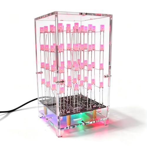 Soldering Practice Kit 4x4x4 LED Color Light Cube Kit Electronics Kit LED DIY Kit Soldering Project Kit Solder Practice