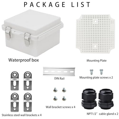 Outdoor Waterproof Electrical Box Junction Box Weatherproof IP67 ABS Plastic Enclosure Switch Router Project Box Electronics DIY Enclosure With Mounting Plate Wall Bracket Grey 5.9"x5.9"x3.5" - color: Grey, size: 5.9" x 5.9" x 3.5"