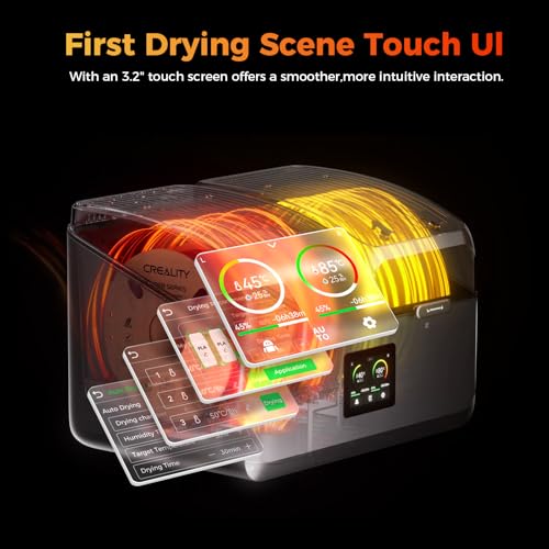 Creality Filament Dryer Box 4 Spool, SpacePi X4 3D Printer Filament Storage Box, Dual Independent Heating Chambers, Rapid Heating Up to 85℃, Active Dehumidification, for PLA,PETG,ABS,TPU,Nylon,etc - color: Dark Gray