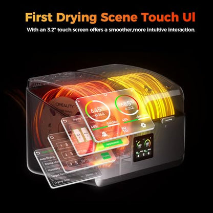 Creality Filament Dryer Box 4 Spool, SpacePi X4 3D Printer Filament Storage Box, Dual Independent Heating Chambers, Rapid Heating Up to 85℃, Active Dehumidification, for PLA,PETG,ABS,TPU,Nylon,etc - color: Dark Gray