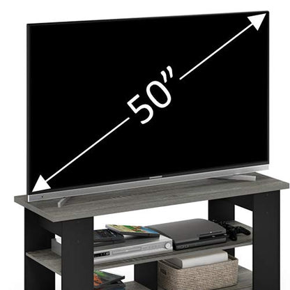Furinno JAYA TV Stand, French Oak Grey/Black - color: French Oak/Black, style: 50 Inch, Panel