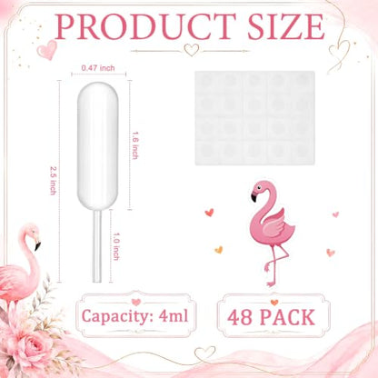 Glenmal 48 Sets 4ml Flamingo Cupcake Pipettes Dropper for Summer Aloha Luau - style: Flamingo