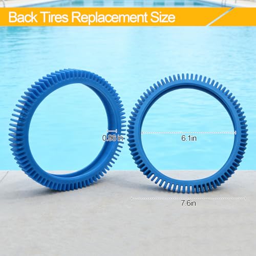 Pool Cleaner Tire Combo Kit for Hayward Pool Vacuums fit for Poolvergnuegen with Super Hump Front 896584000-143 and Rear Tires 896584000-082 Robot Vacuums(2pcs front tires + 2pcs back tires) - color: 2pcs front tires + 2pcs back tires
