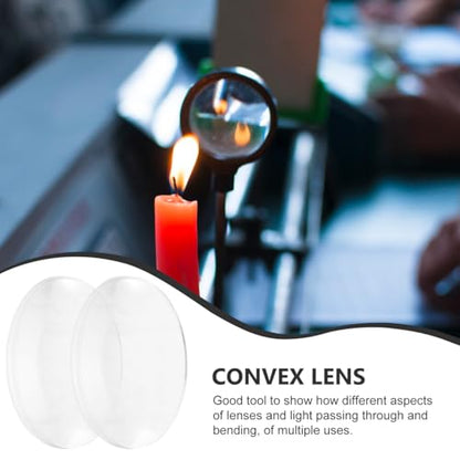 Cabilock 60pcs Transparent Convex Lens 0.98 in Biconvex Optical Lens Set for Physics Education Science Teaching Tools Laboratory Experiments Light Bending Demonstrations