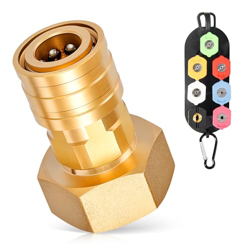 3/4" GHT to 1/4" QC Brass Hose Adapter & 7 Nozzle Tips