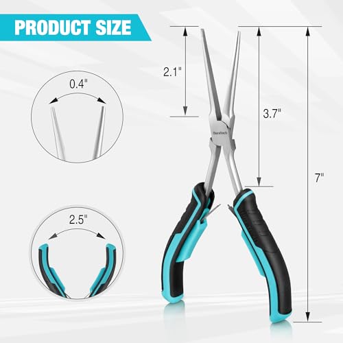 DURATECH 7" Long Reach Needle Nose Pliers, Extra Long Nose Pliers - style: 1PC
