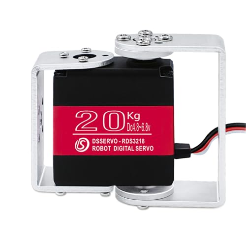 20KG Digital RC Steering Servo RDS3218 Dual Shaft High Speed Full Metal Gears Robot Servo with U Mounting Brackets for 1/8 1/10 RC Car Crawler Buggy Truggy DIY Robotic