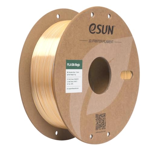 eSUN Silk PLA 3D Printer Filament 1.75mm Gold Silver Dual Color Filament - color: Gold Silver