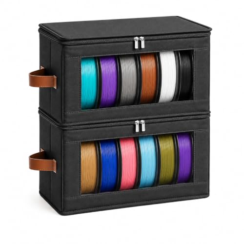 Filament Storage Box Waterproof Dry Box with Desiccants (Black, 2 Pack) - color: Black