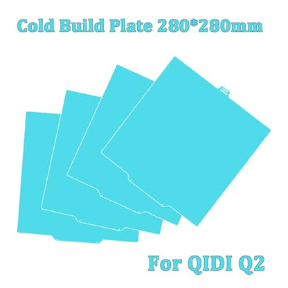 PEI Build Plate for QIDI Q2/Q2 Combo 3D Printer, 280x280mm Double-Sided Textured Spring Steel Sheet with Excellent Adhesion - size: QIDI Q2-280mm*280mm