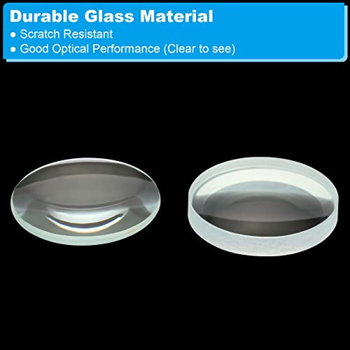 PATIKIL 0.4" (10mm) Focal Length Double Convex and Concave Lens Set, Glass Optically Polished Round Edges Lens for Physics Experiment Classroom, Clear