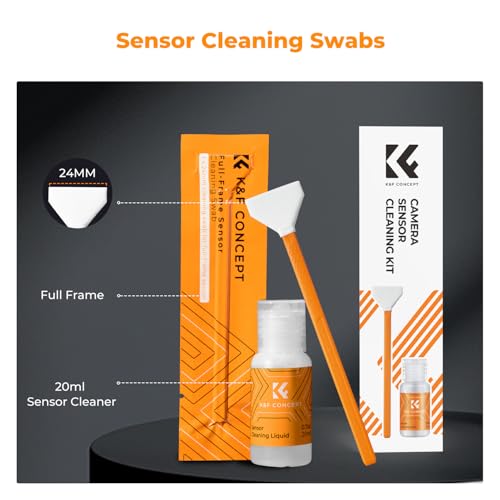 K&F CONCEPT 24mm Full Frame Sensor Cleaning Kits, with 20ml Sensor Cleaner - size: 24mm