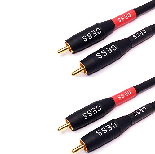 CNCESS Waterproof RCA Male to Male Cable, 2-Pack (3 Feet) - size: 3 FT