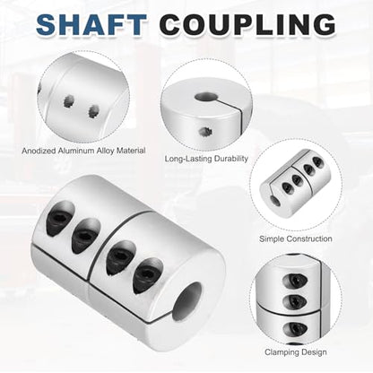 MECCANIXITY 2 Pcs 10 to 12mm Shaft Coupling 45mm Length 32 Diameter Clamp Shaft Coupler Aluminum Alloy Joint Connector Stepper Motor Coupler for 3D Printer CNC Machine DIY Encoder - size: 10 to 12mm