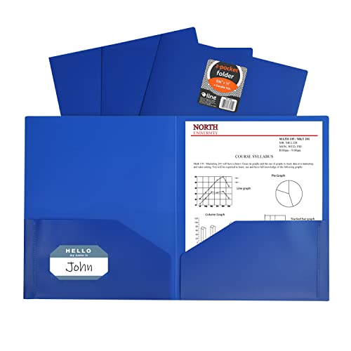C-Line Two-Pocket Poly Portfolio, Blue, 25/Case (33955) - color: Blue, size: 25-Pack