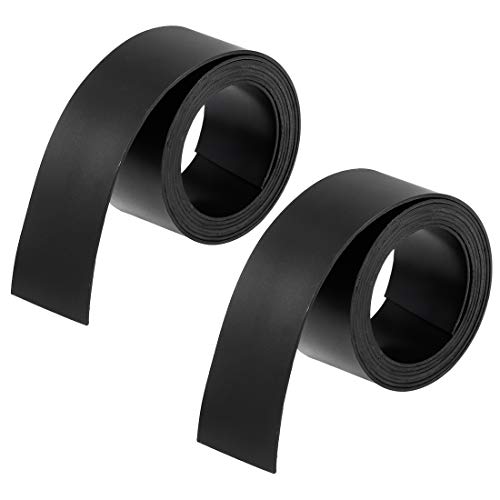 uxcell 2 Pcs Dry Erase Magnetic Strip 1 Inch x 3.3 Feet Magnetical Sheet Labels Stickers Writable Black for Whiteboards Refrigerator and Crafts - color: Black