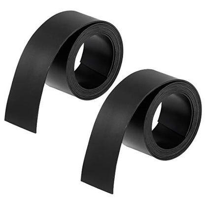 uxcell 2 Pcs Dry Erase Magnetic Strip 1 Inch x 3.3 Feet Magnetical Sheet Labels Stickers Writable Black for Whiteboards Refrigerator and Crafts - color: Black