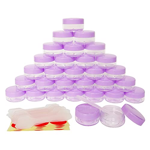 30pcs 10ml Travel Sample Jars, Purple Small Cosmetic Container - color: 30x 10ml Purple