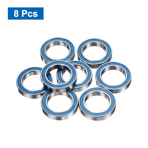 uxcell 8 Pcs 6702-2RS Deep Groove Micro Bearing, 15x21x4mm Chrome Steel - size: 6702-2RS