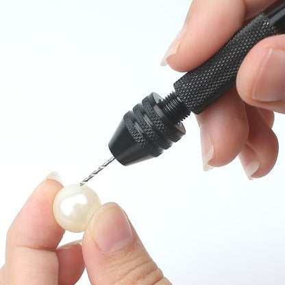 61Pcs/Set Pin Vise, 50 Micro Twist Drill Bits Set 1-3mm, 10 PCB Mini Hand Rotary Tool Random Color 0.1-1mm, Drilling Vice For Making Jewelry Miniatures Carburetor Modeling Resin Polymer Clay DIY Craft