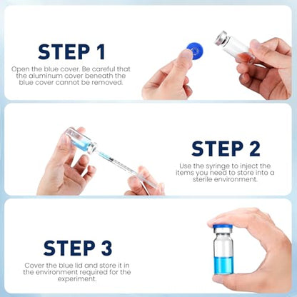 FURWEY 3ML Sterile Vials, Glass Empty Vials for Injection, 20 Pack - size: 3ML-20P