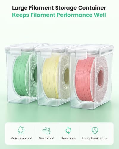 AMZPro Filament Storage Box - 6 Pack Filaments Container for 3D Printing Filaments Sealing and Protection - Portable Filament Storage with Desiccant,Water-Proof and Dust-Proof 4.0L(9.03 * 8 * 3)
