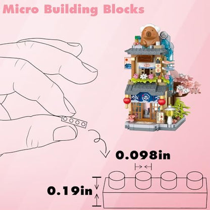 Capybara Hot Spring Retreat Mini Micro Building Blocks Toy Set - color: Capybara Hot Spring Retreat