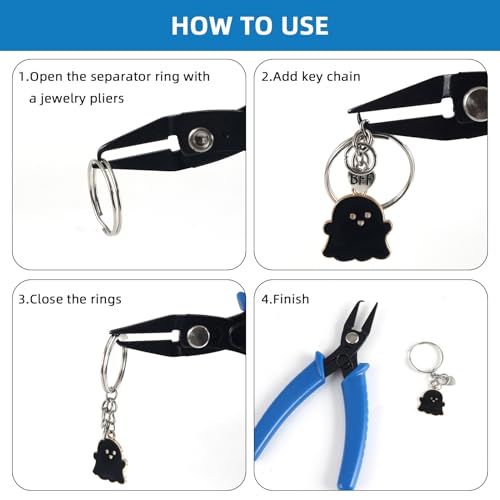 URSKYTOUS Split Ring Pliers Jewelry Making Tools Jump Ring Opener Tool Keychain Pliers for Opening Split Rings Jump Rings Jewelry Plier for Bracelet Fishing Beading DIY Craft Jewelry Making Supplies - color: 1pc Blue