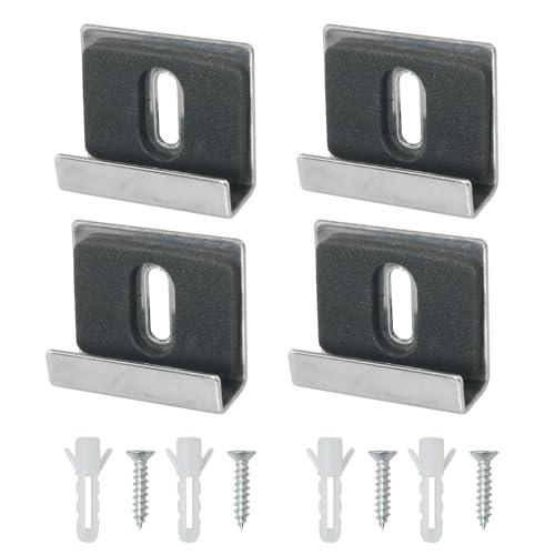 4PCS Stainless Steel Large Heavy Duty Fixing Clip Kit - Wide Channel Mirror Hanger Kit for Wall Mount Frameless Mirror, Billboard Display, Tile Display