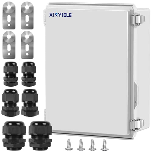 Waterproof Outdoor Project ABS Plastic Junction Box IP67 Weatherproof Dustproof Enclosure with Hinged Cover, Mounting Plate,Wall Brackets for Power Project (15.7"x11.8"x7.1") - color: Grey Cover, size: 15.7"x11.8"x7.1"