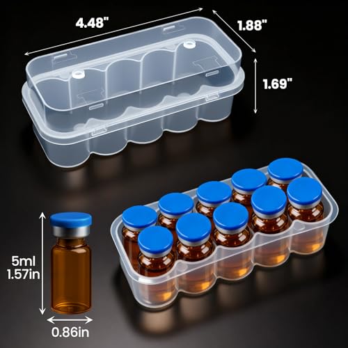 Twin-Pack 5mL Vial Organizer - 2x10 Slots Stackable for Fridge - color: A5