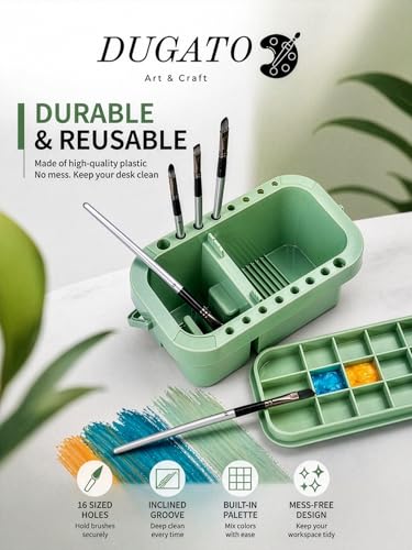 DUGATO 3-in-1 Paint Brush Cleaner, Brush Basin Washer, Green - color: Green