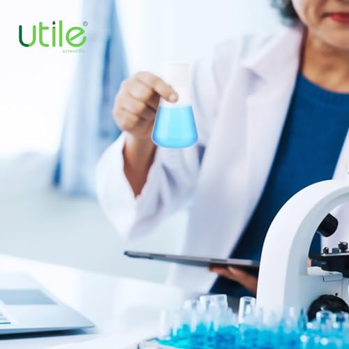 Utile Plastic Erlenmeyer Flask Set with Screw Caps,12pcs of Vol.50ml Scientific Conical Flask Laboratory Flask,with Molded Graduations, 4023.0650.12 - size: 12 pcs of 50ml