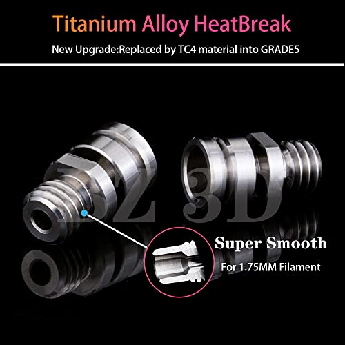 Ender 3 All Metal Hotend Upgrade Kit,Titanium Alloy Heatbreak,MK8 Hardened Steel Nozzle 0.4mm for Ender 3/V2 /Pro/Max/Ender 5 /Pro/Plus/CR-10 /CR-10S/CR-10 S4/S5 - style: Hardened Steel Nozzle Kit