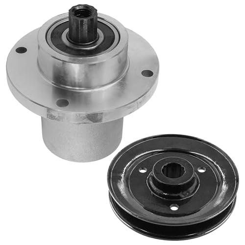 Caltric 54in Deck Spindle and Pulley Compatible with Hustler FasTrak SD / Z4 / Trimstar/FasTrak/Super Mini Z HT/Mini Z 783506 786889